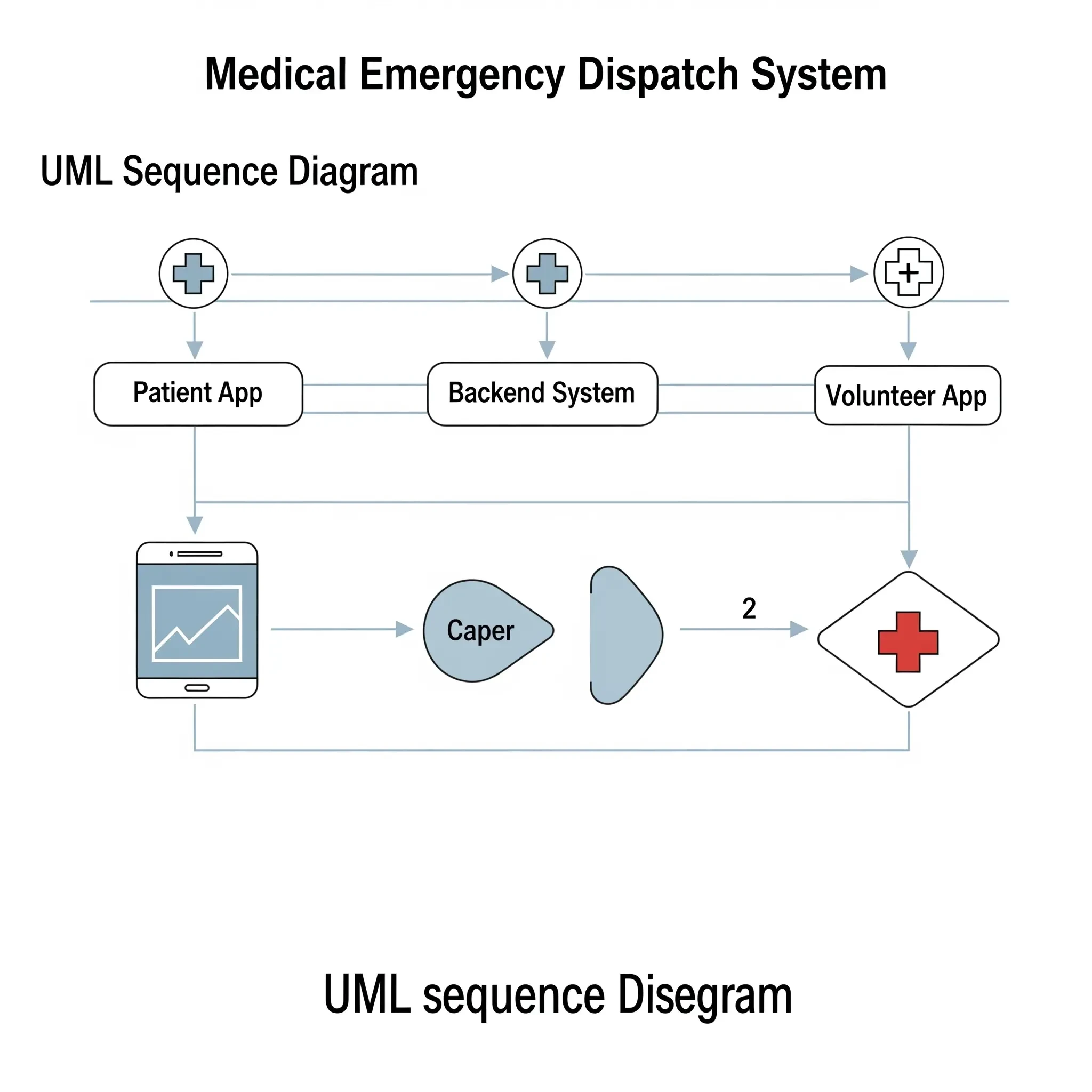 Medical Emergency Dispatch System UML Sequence Diagram.